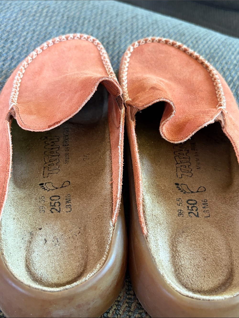 Birkenstock Tatami Soft Peach/Coral Suede Leather Clogs Size 39 - Picture 5 of 9